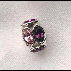 Chamilia marquise purple/pink silver bead